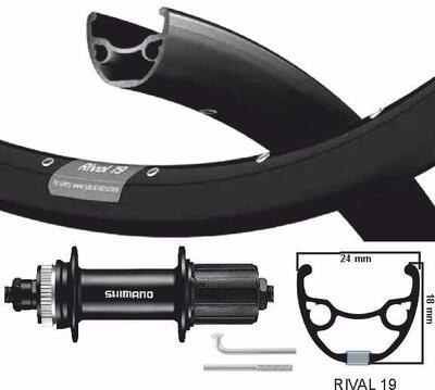 Kgs achterwiel 28/29 inch 622 zwarte velg rvs spaak cassette 8/9/10 speed
