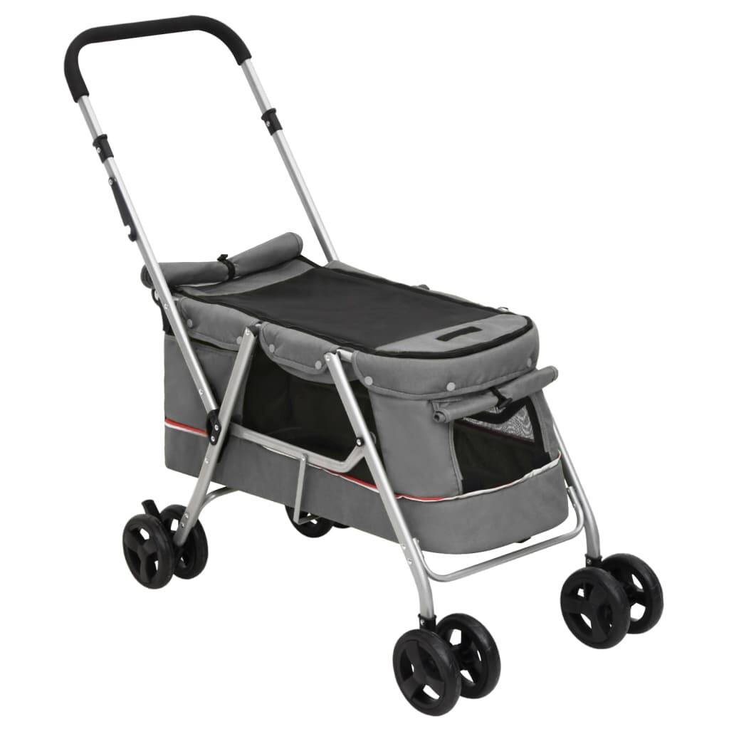 Carro Plegable para Perros - 100x49x96 cm - Gris 4/4