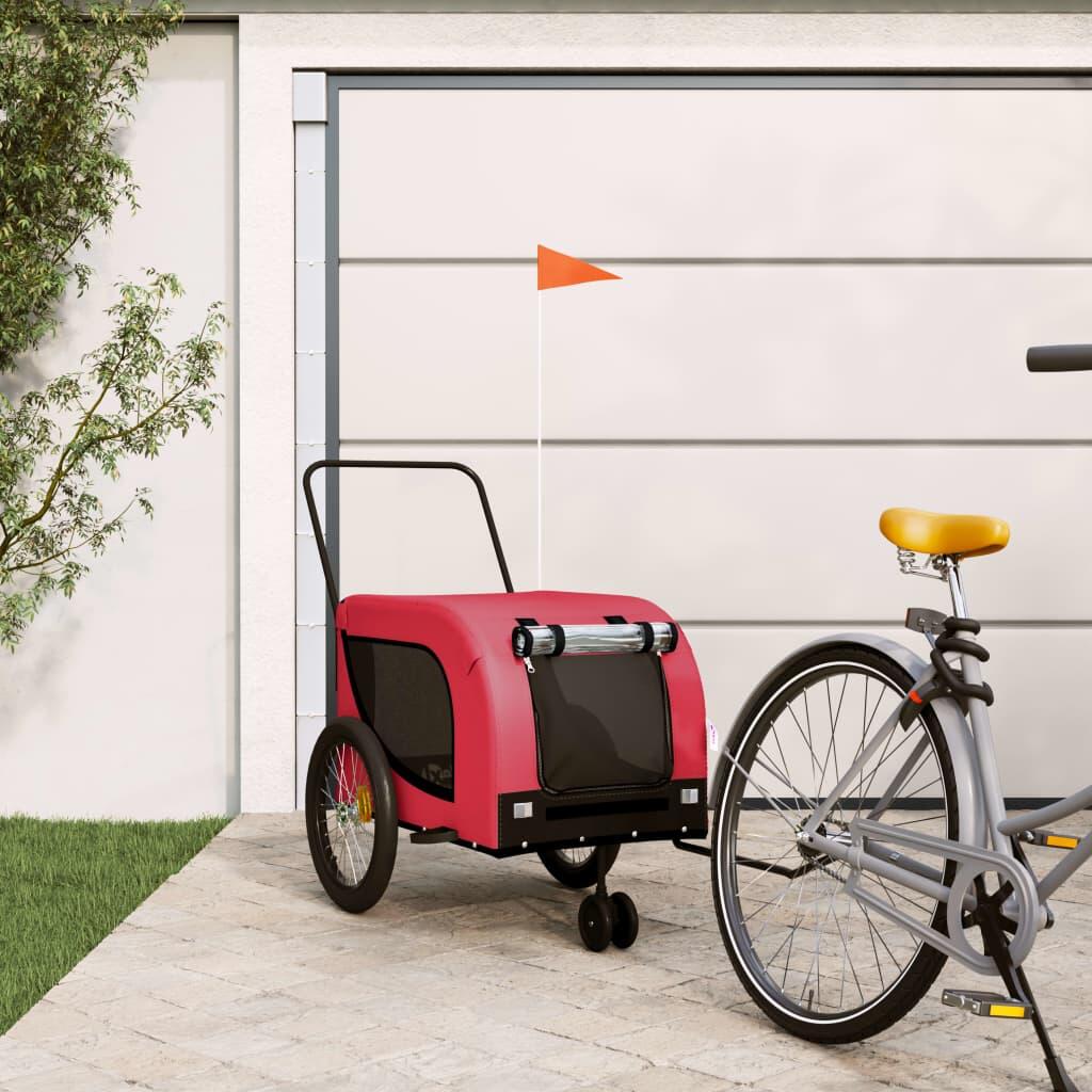 Vidaxl - Remorque De Vélo Pour Chiens - Tissu Oxford Et Fer - Remorque À Vélo - Multicolore|rouge - Decathlon
