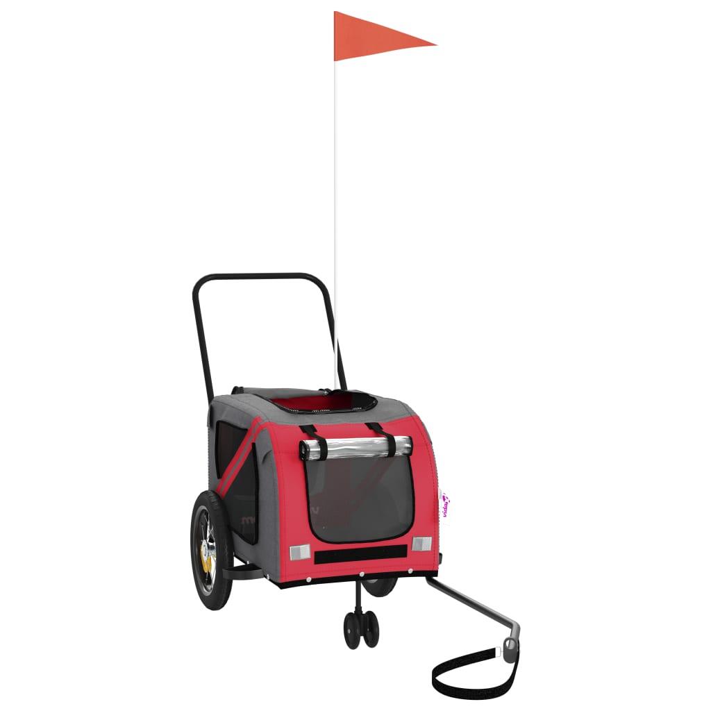 Remolque de Bicicleta para Perros - Oxford Fabric y Hierro - Rojo y Negro 4/4