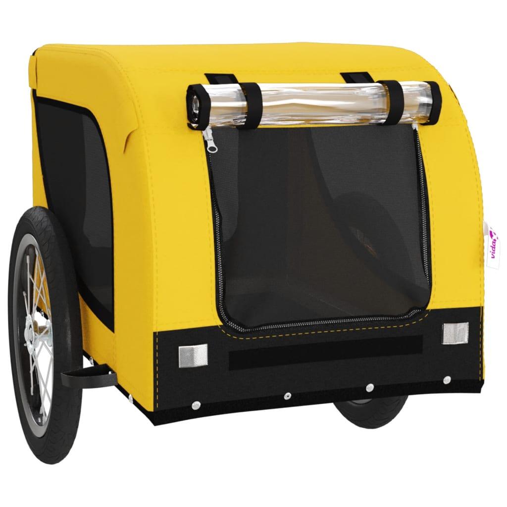 Remorque pour animaux de compagnie vidaXL Jaune et noire 4/4