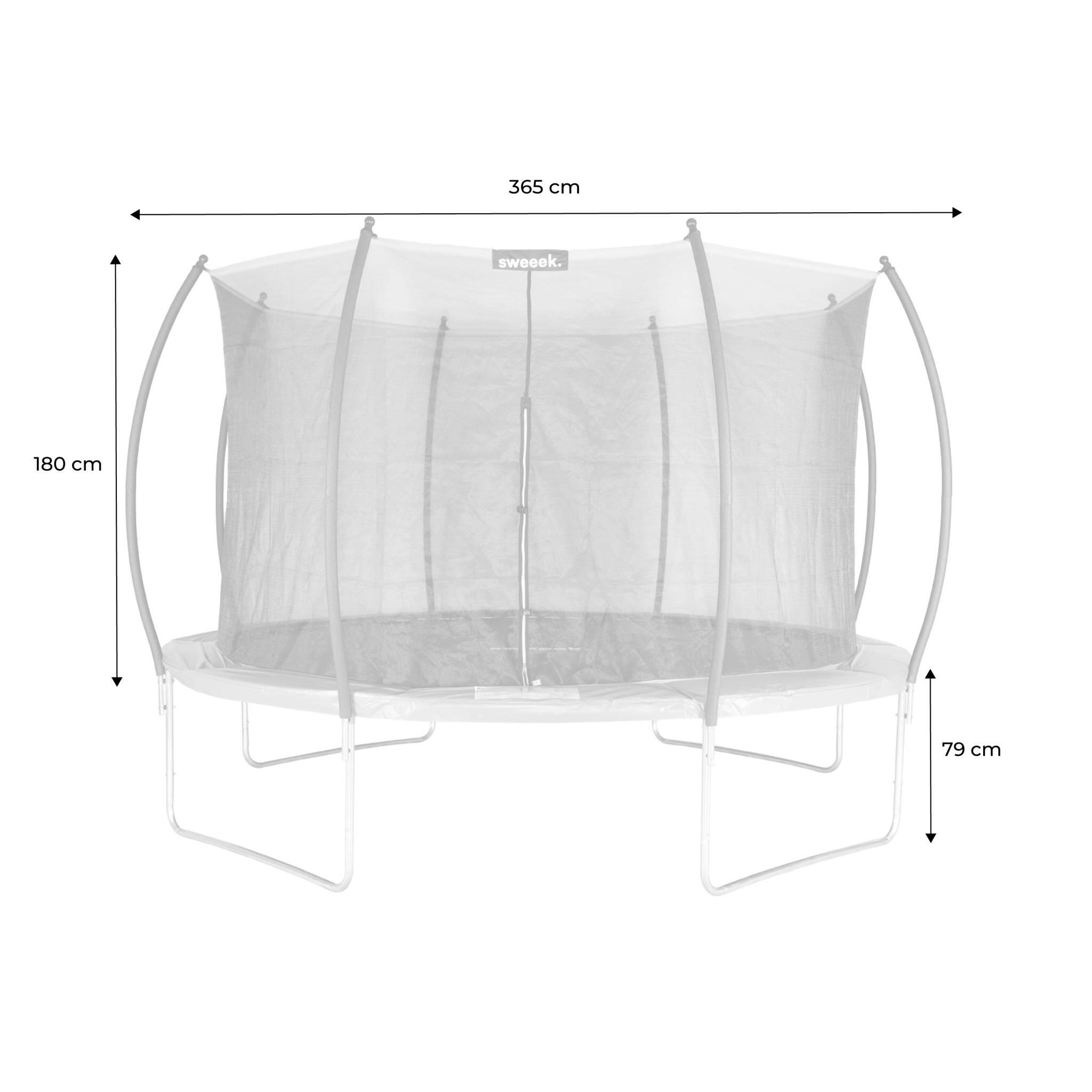 Cama elástica con red interior de 370cm, Gris 3/5