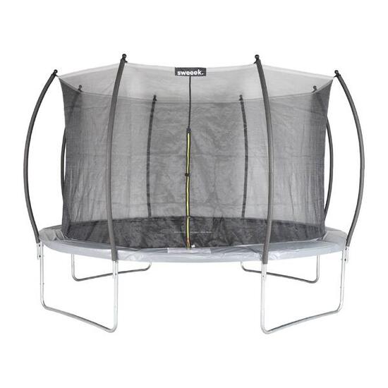 Trampoline rond 370cm gris filet intérieur trampoline 3,7m | sweeek