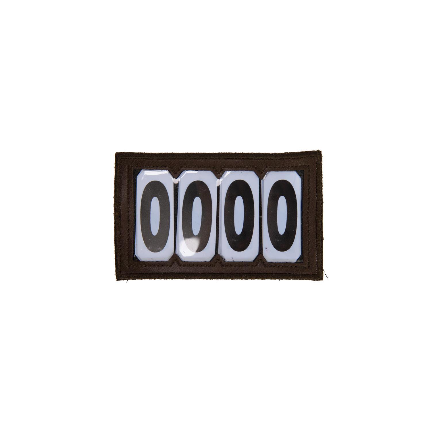 KENTUCKY HORSEWEAR Kopfnummer PVC mit Klett 4 Nummern braun