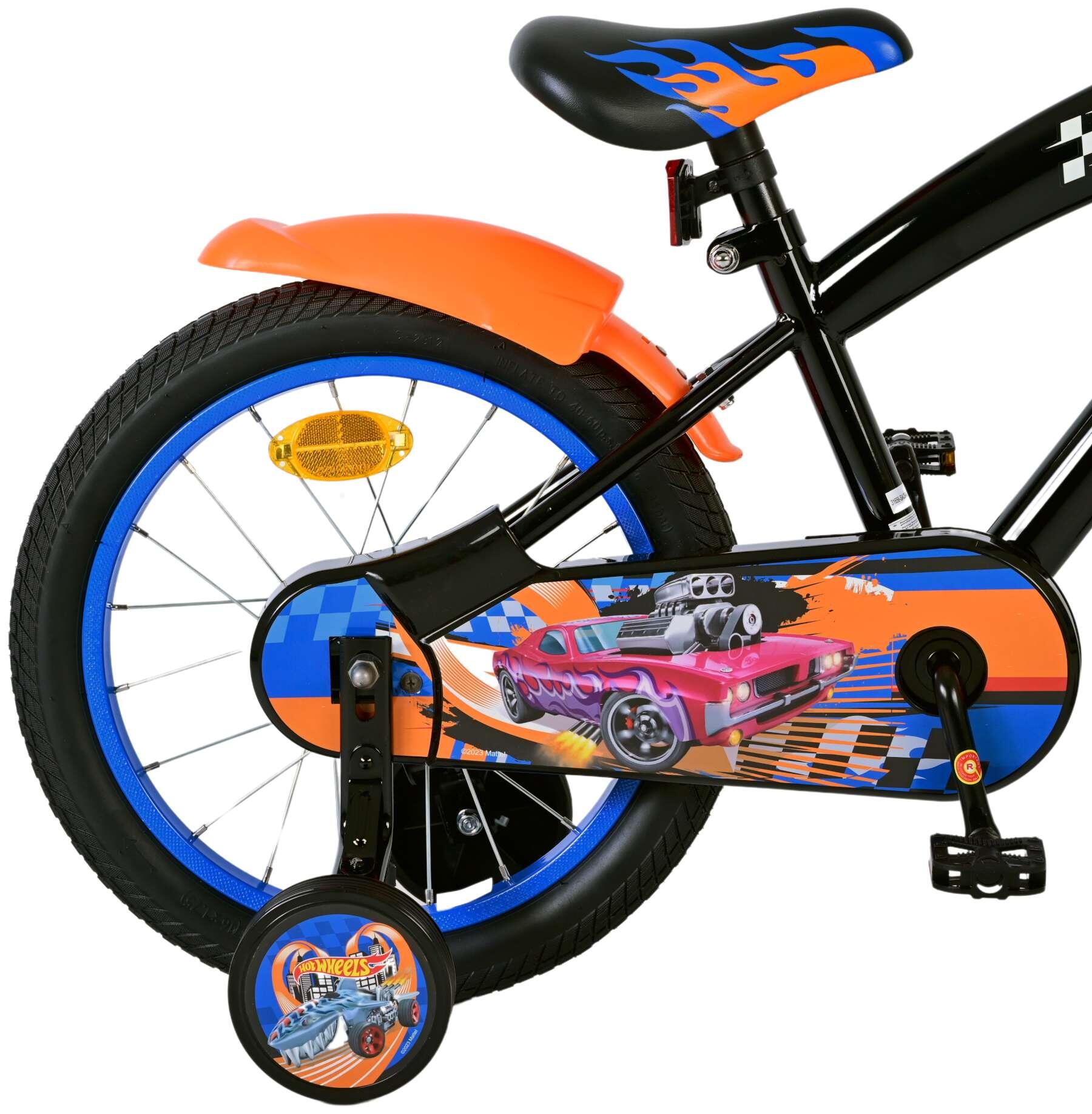 Hot Wheels 16 Zoll Kinderfahrrad in Schwarz, Orange und Blau 7/7