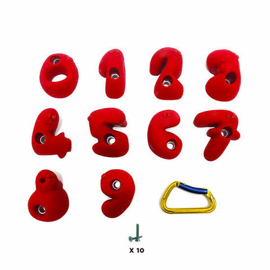 10 Klettergriffe für Kinder - NOMBRE - Mit Befestigungsmaterial - Blau