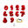 10 Prises escalade enfant - NOMBRE - Avec Visserie - Rouge
