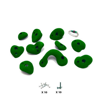 10 Klettergriffe - ARCADE - Mit Schrauben - Rot