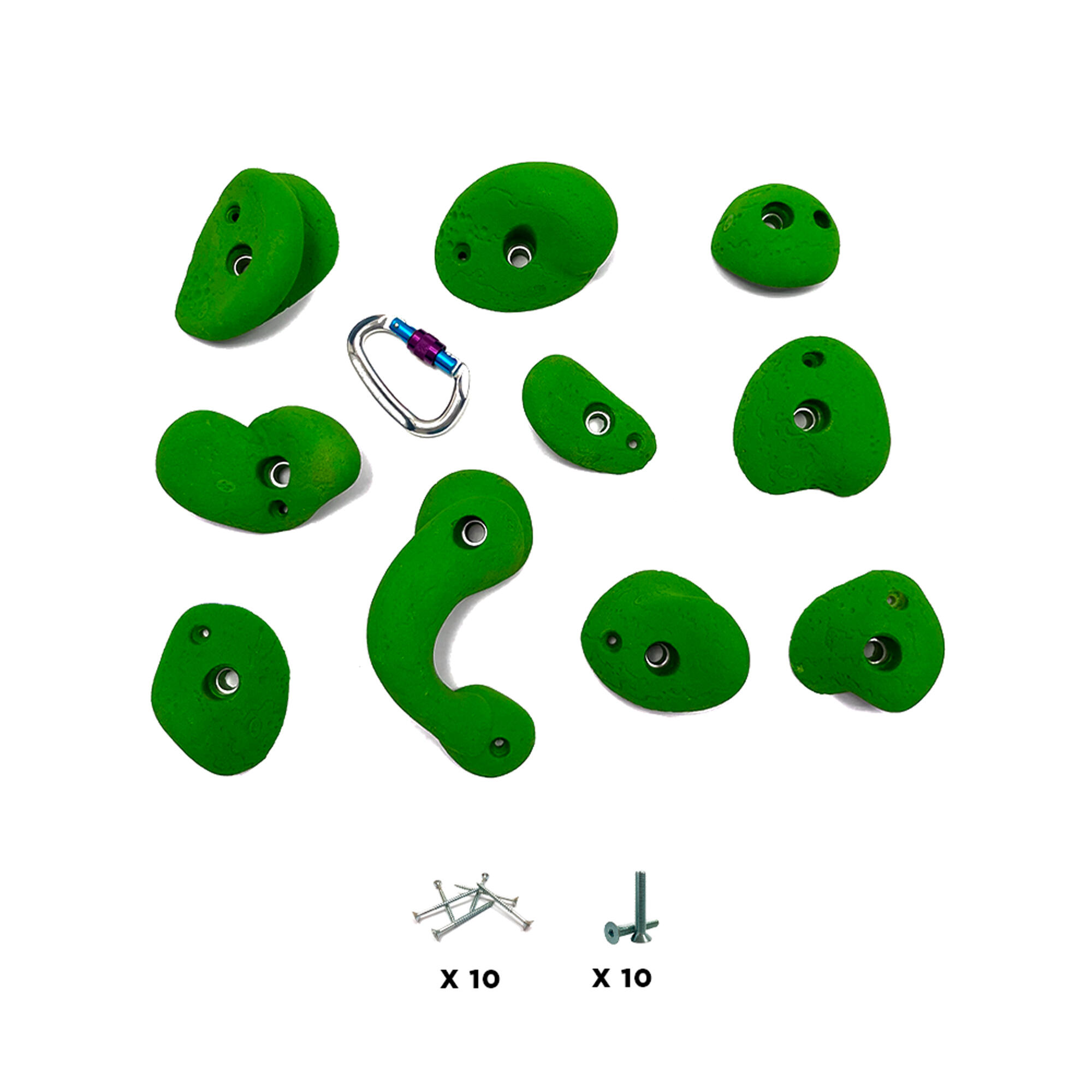 10 klimbeugels - ARCADE - Met schroeven - Groen 2/3