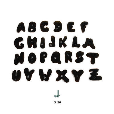 26 Klettergriffe für Kinder - ALPHABET - Mit Befestigungsmaterial - Blau