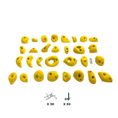30 Klettergriffe - BANGA - Mit Befestigungsmaterial - Grün
