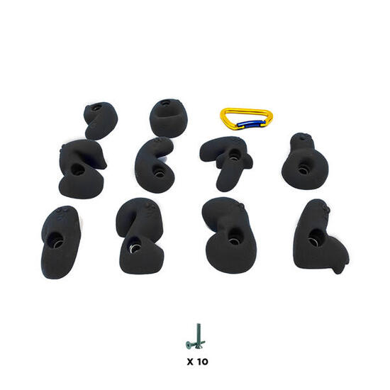 10 Klettergriffe für Kinder - NOMBRE - Mit Befestigungsmaterial - Blau