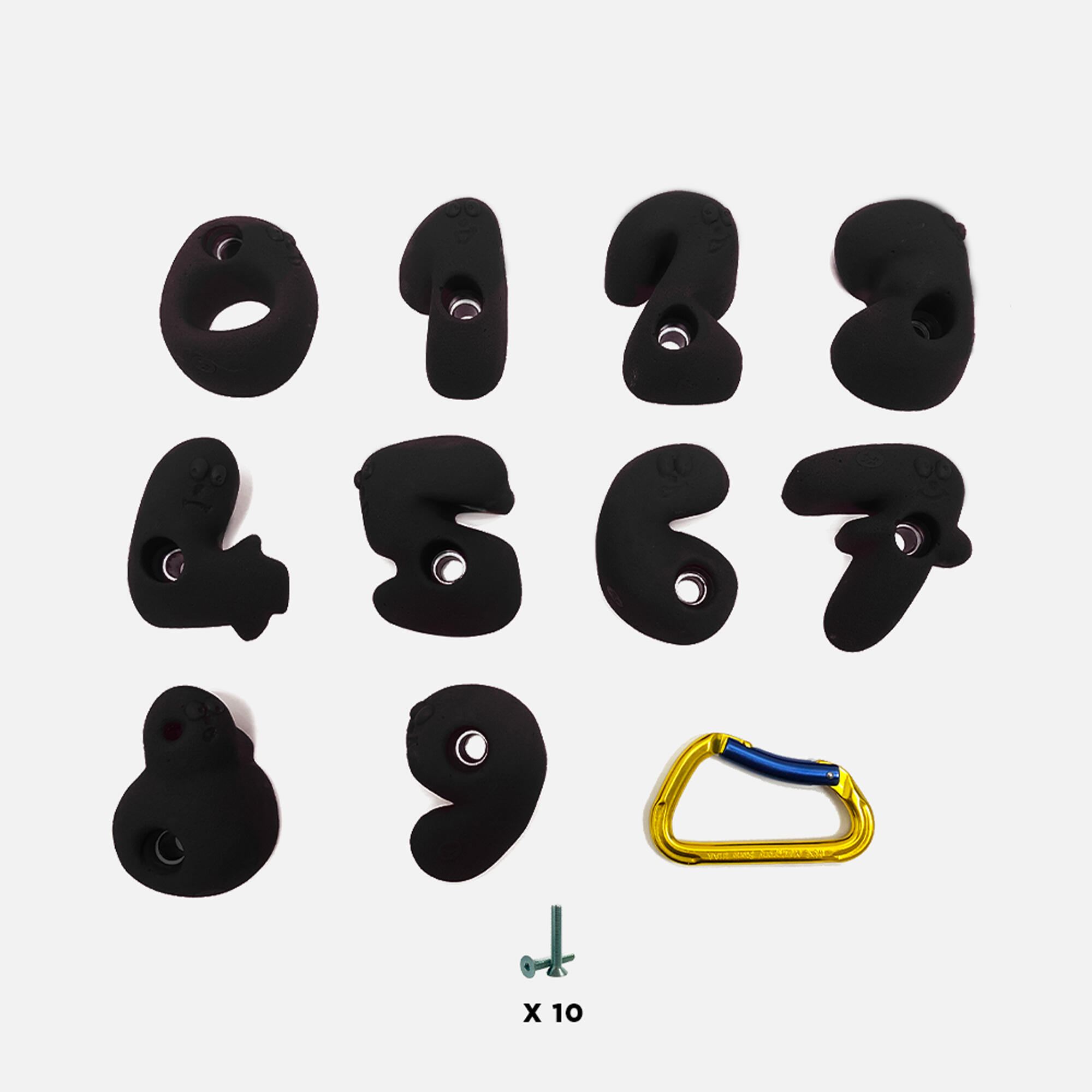 10 presas de escalada infantil - NÚMERO - Com ferragens - Preto 2/3