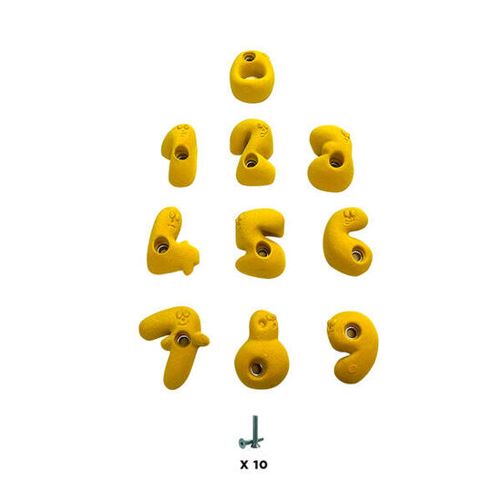 10 Klettergriffe für Kinder - NOMBRE - Mit Befestigungsmaterial - Blau