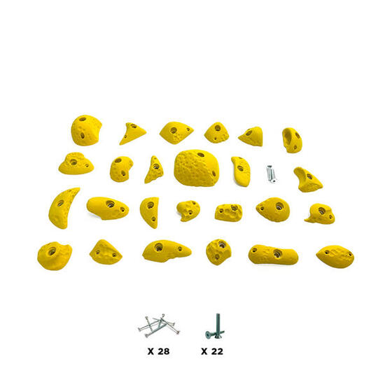 25 Prises escalade - BUBBLE - Avec Visserie - Jaune