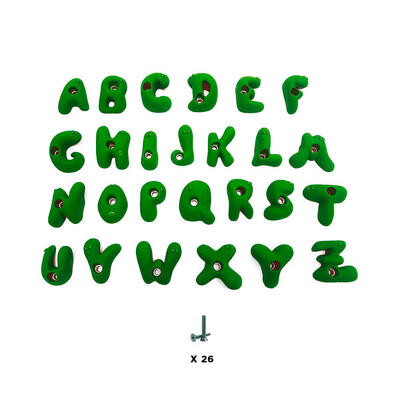 26 Klettergriffe für Kinder - ALPHABET - Mit Befestigungsmaterial - Blau