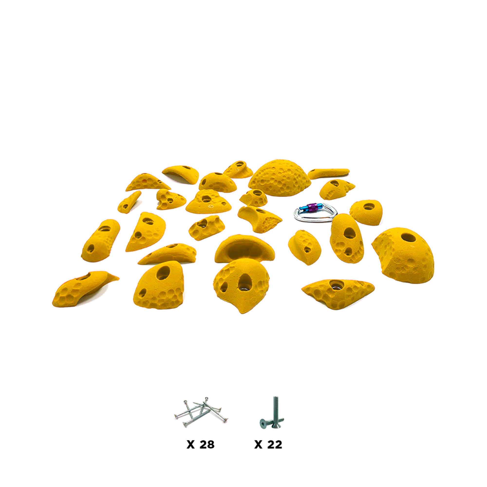25 presas de escalada - BUBBLE - Com ferragens - Amarelo 2/3