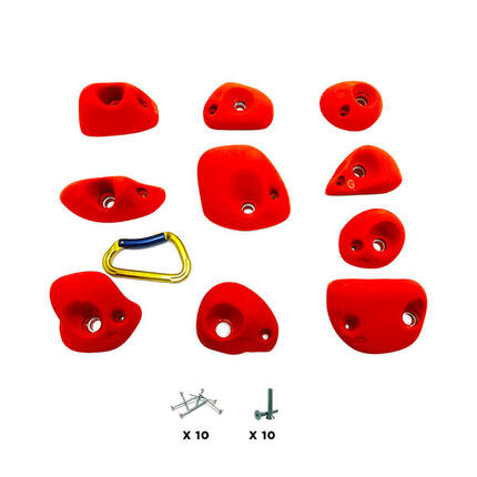 10 Klettergriffe - MANTI - Mit Schrauben - Blau