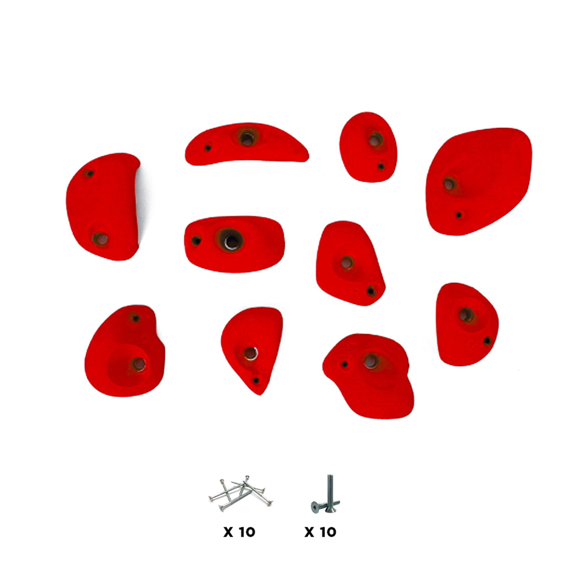 10 presas de escalada - MANTI - Com ferragens - Vermelho 2/3