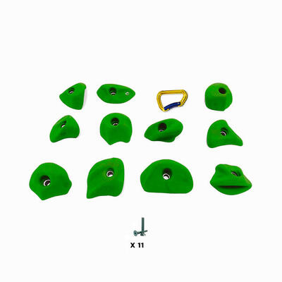 11 Klettergriffe SNOW S mit Befestigungsmaterial. in Gelb
