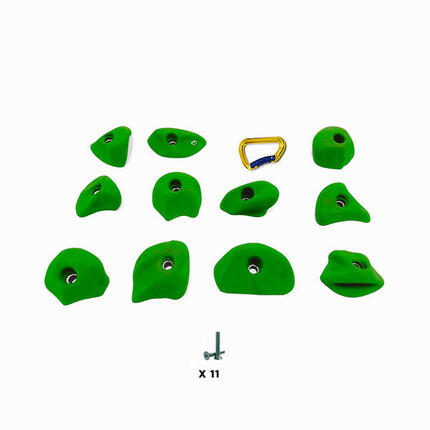 11 Klettergriffe SNOW S mit Schrauben , in Gelb