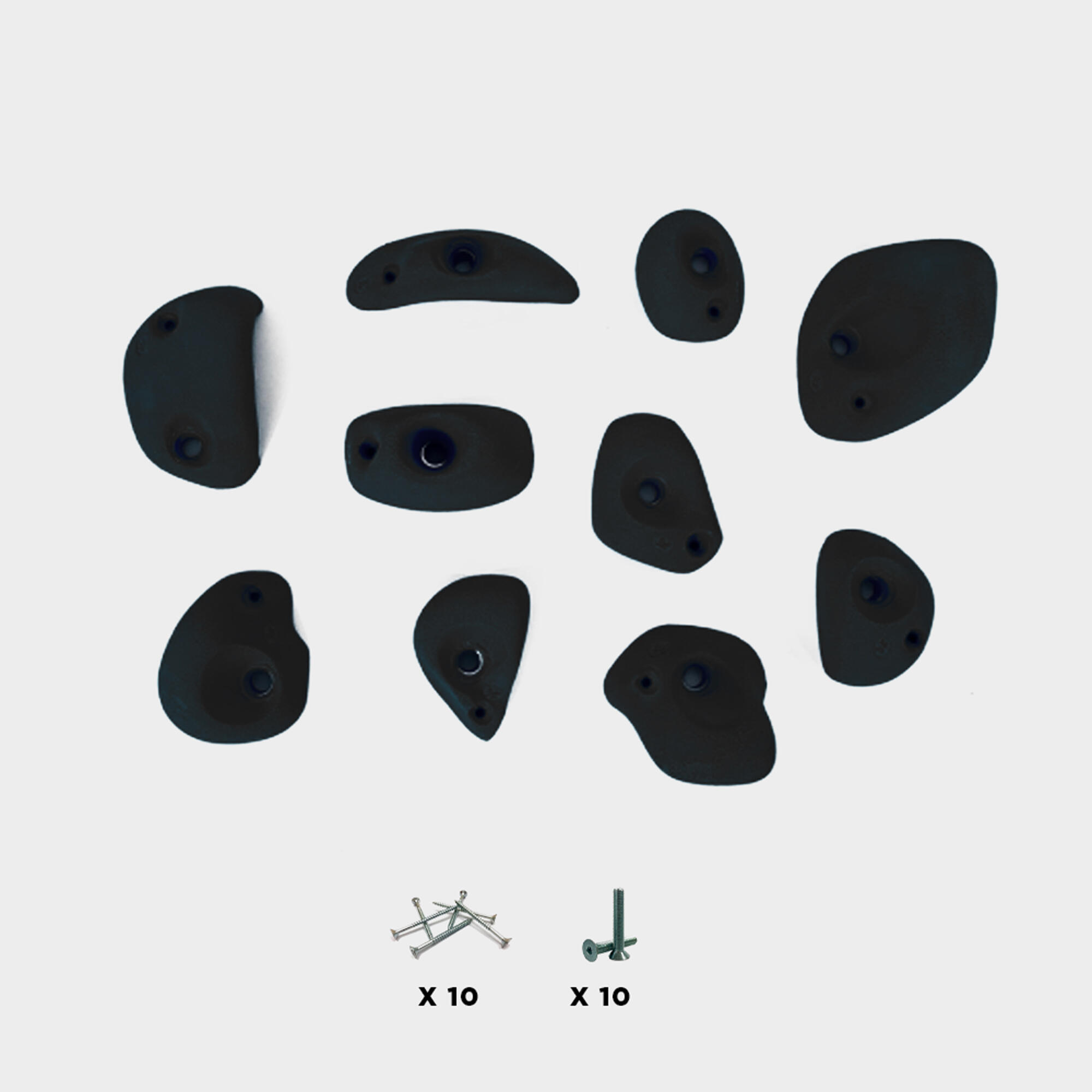 10 Agarras de Escalada - MANTI - Com Parafusos - Preto 2/3