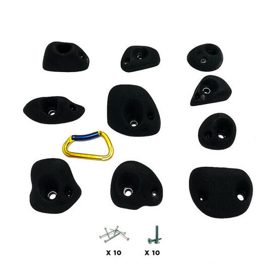 10 Klettergriffe - MANTI - Mit Schrauben - Blau