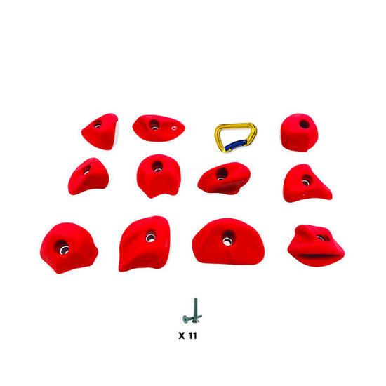 11 Klettergriffe SNOW S mit Schrauben , in Gelb