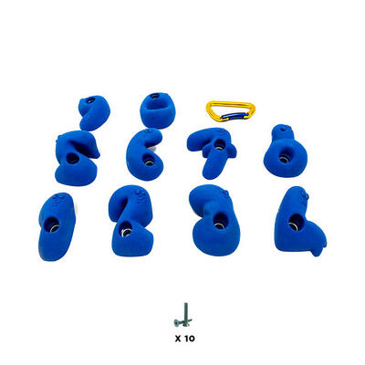 10 Klettergriffe für Kinder - NOMBRE - Mit Befestigungsmaterial - Blau