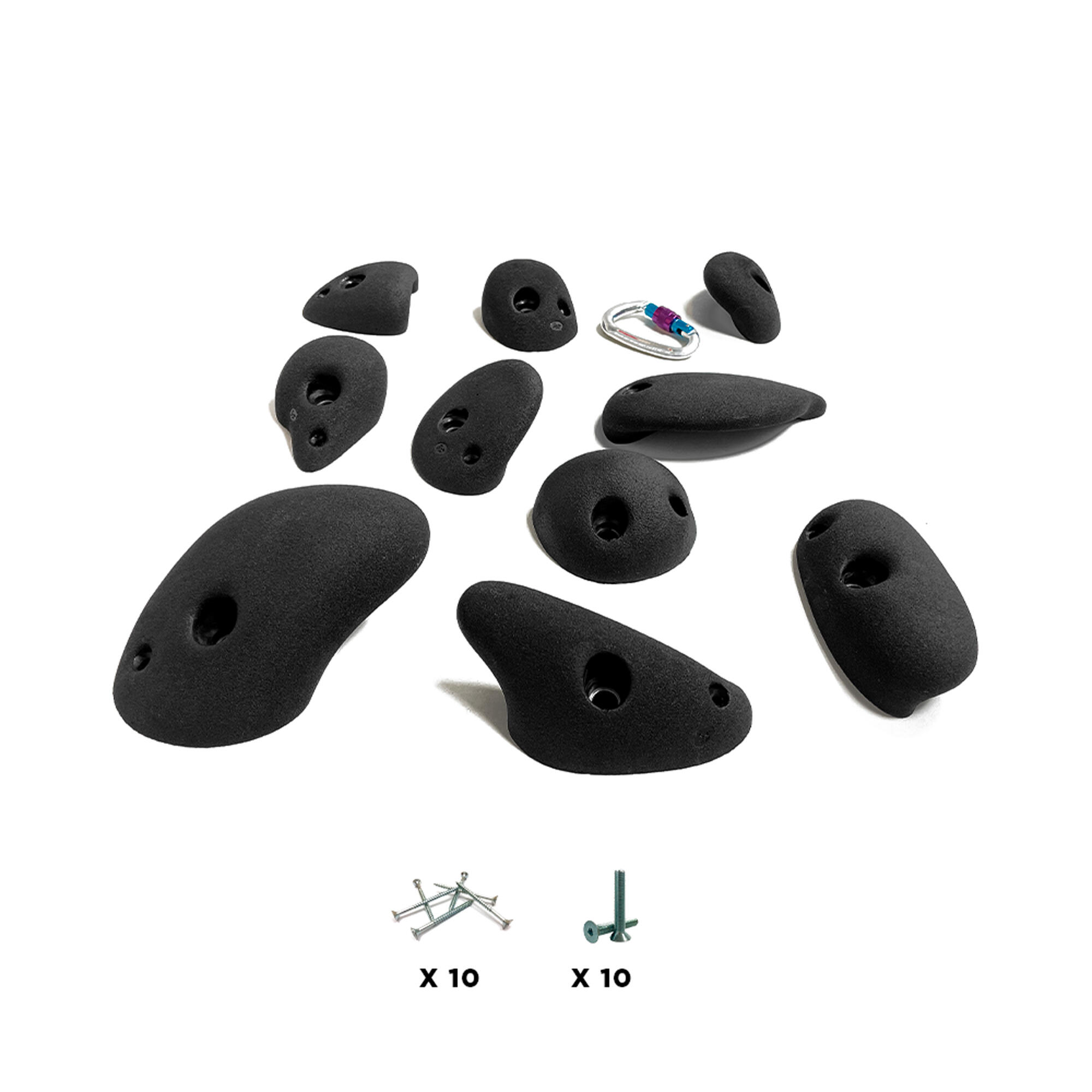 10 presas de escalada - YABON - Com ferragens - Preto 2/4