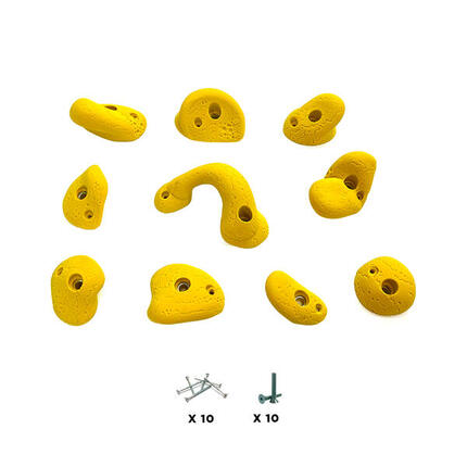 10 Klettergriffe - ARCADE - Mit Schrauben - Rot