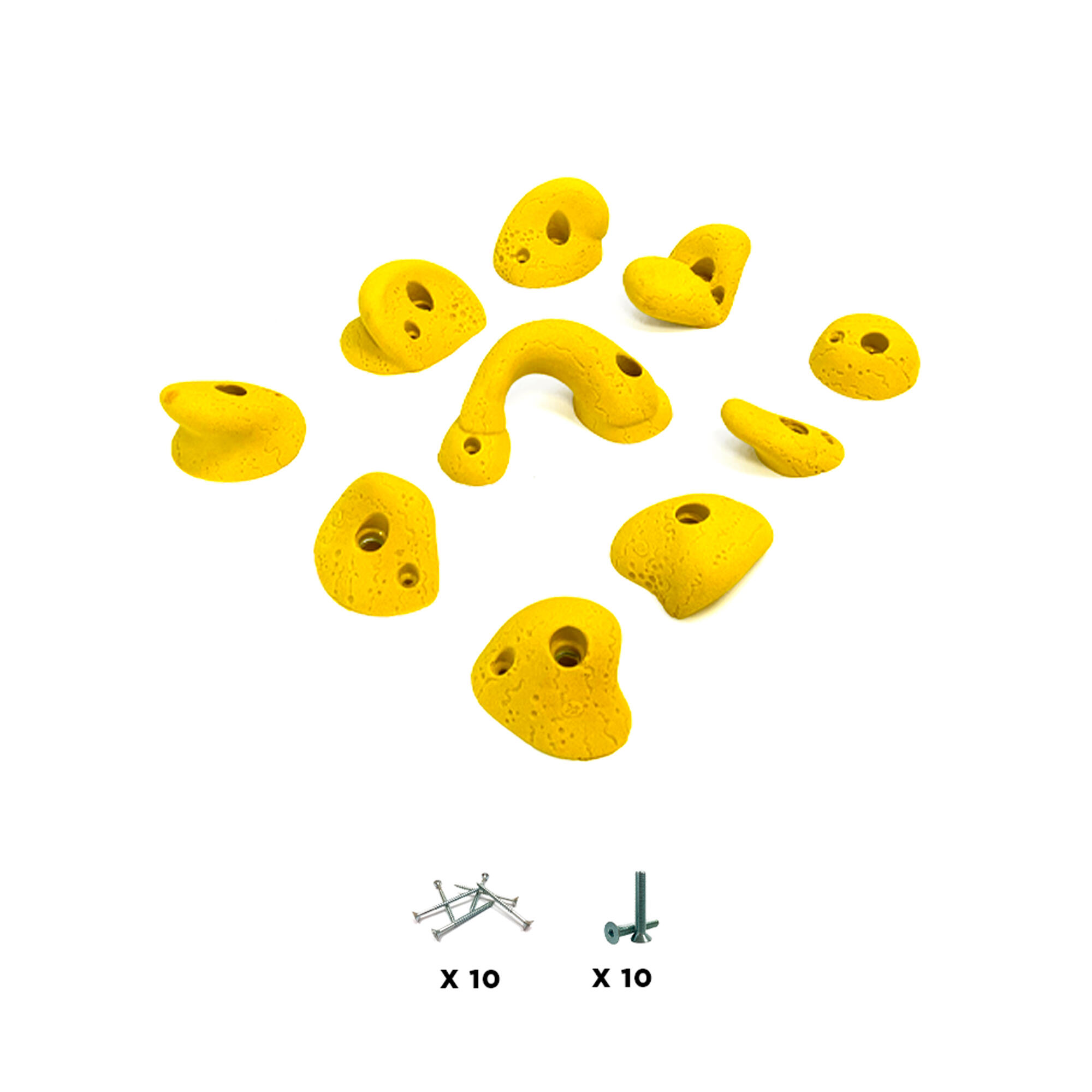 10 presas de escalada - ARCADE - Com ferragens - Amarelo 2/4