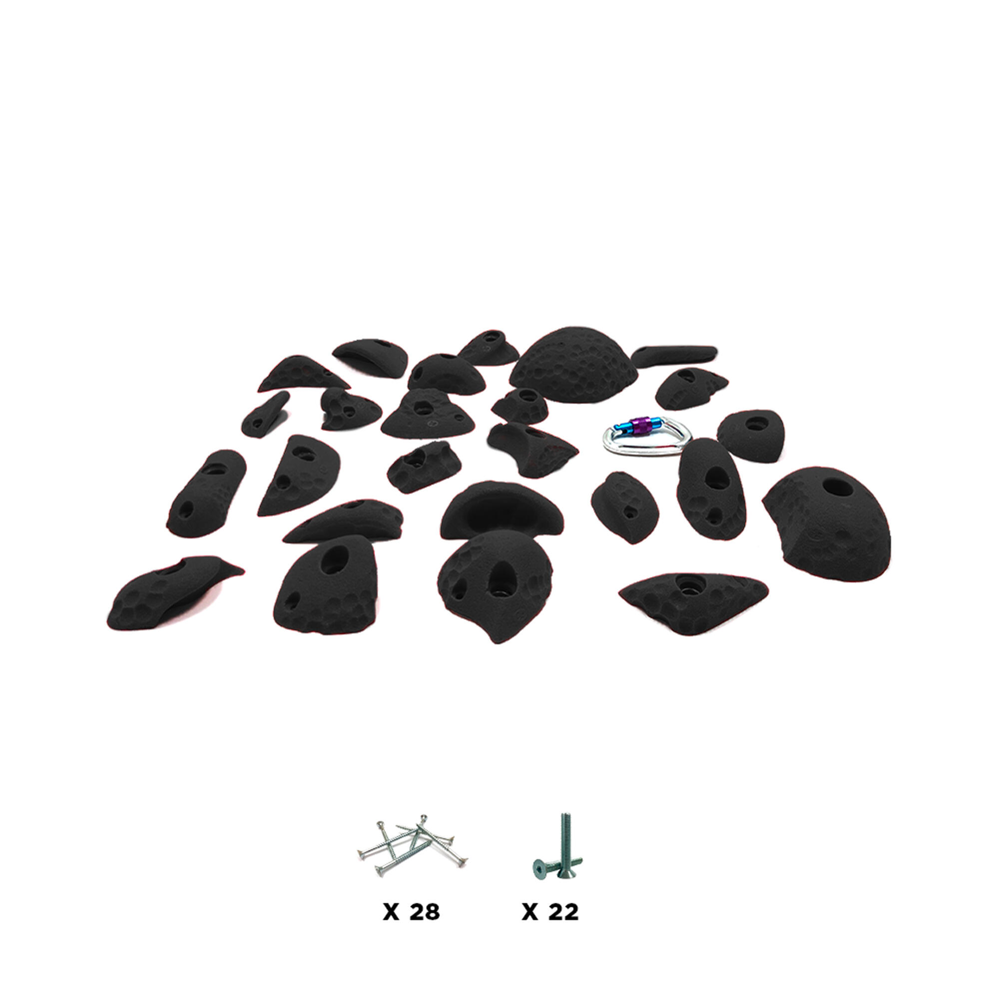 25 presas de escalada - BUBBLE - Com ferragens - Preto 2/3