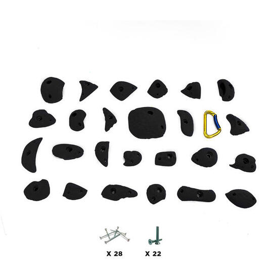 25 Klettergriffe - BUBBLE - Mit Schrauben - Schwarz