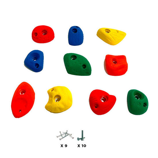 10 Klettergriffe für Kinder - Les Kids 3 - Mit Befestigungsmaterial