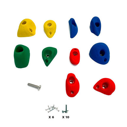 10 prises escalade enfant - Les Kids 2 - Avec visserie -