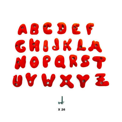 26 Klettergriffe für Kinder - ALPHABET - Mit Befestigungsmaterial - Blau