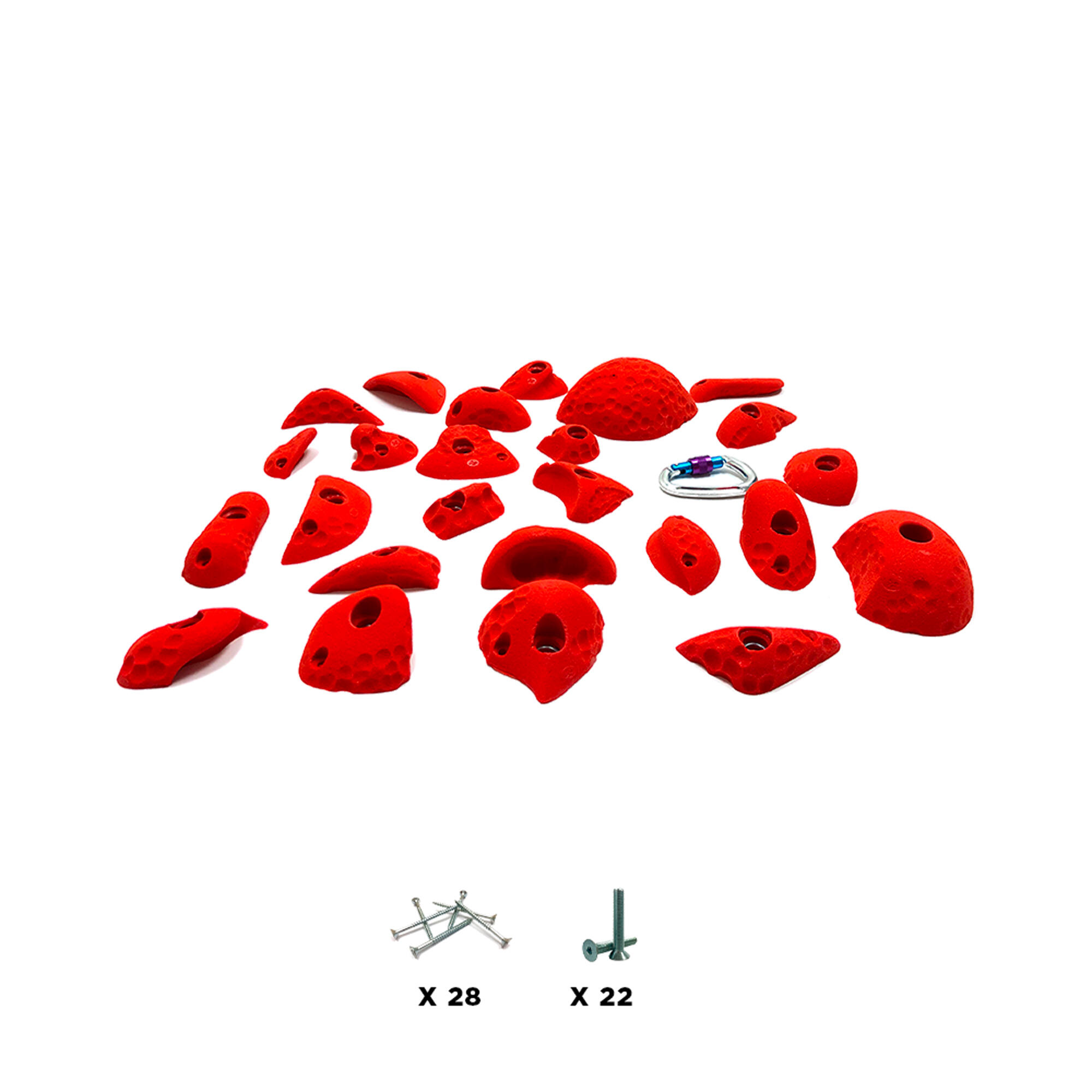25 presas de escalada - BUBBLE - Com ferragens - Vermelho 2/3
