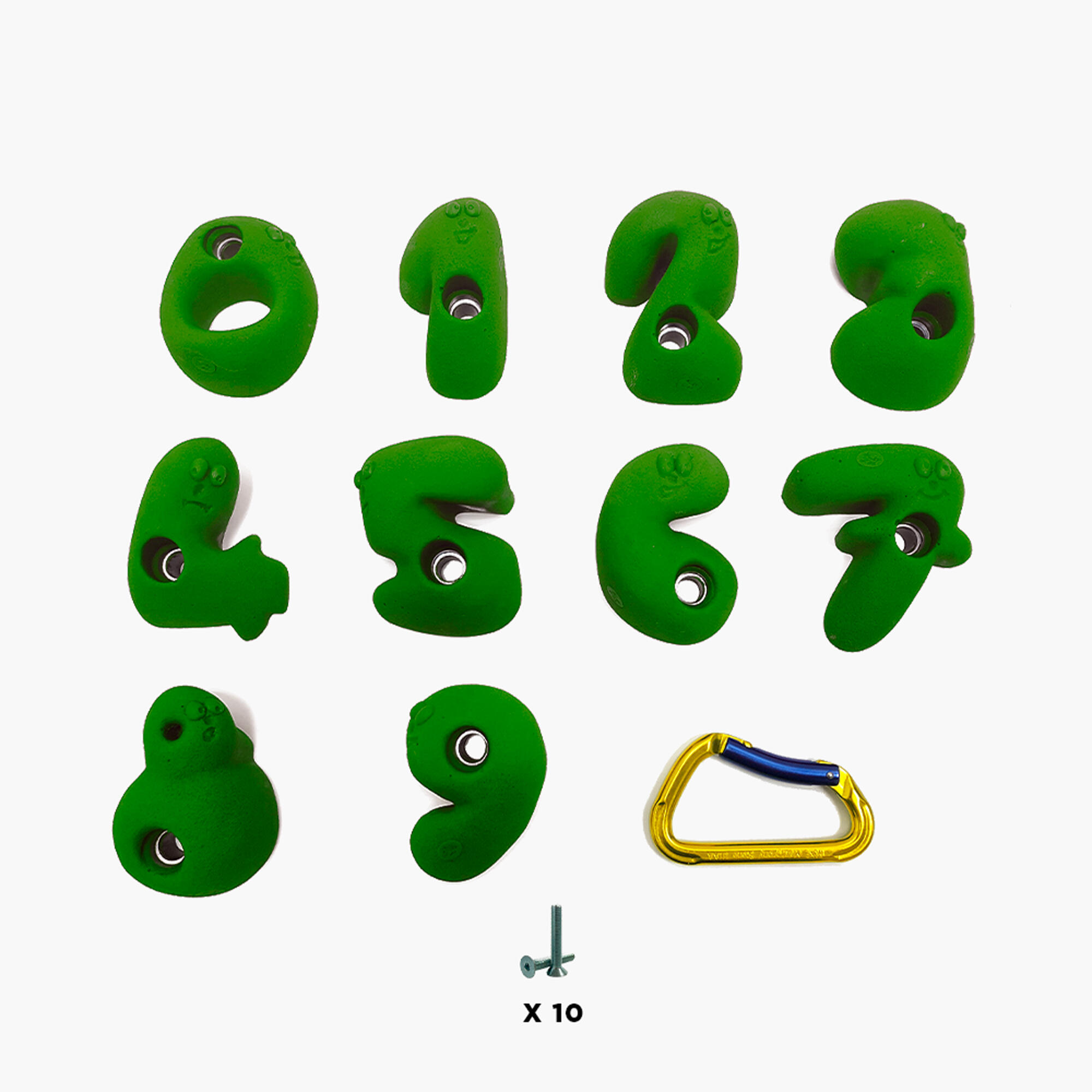 10 presas de escalada infantil - NÚMERO - Com ferragens - Verde 2/3