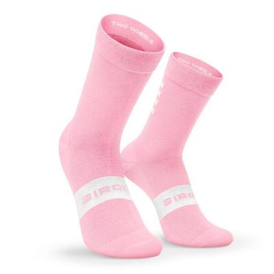Heren en dames wielrennen fietssokken s1 pink agnello kauwgom roze