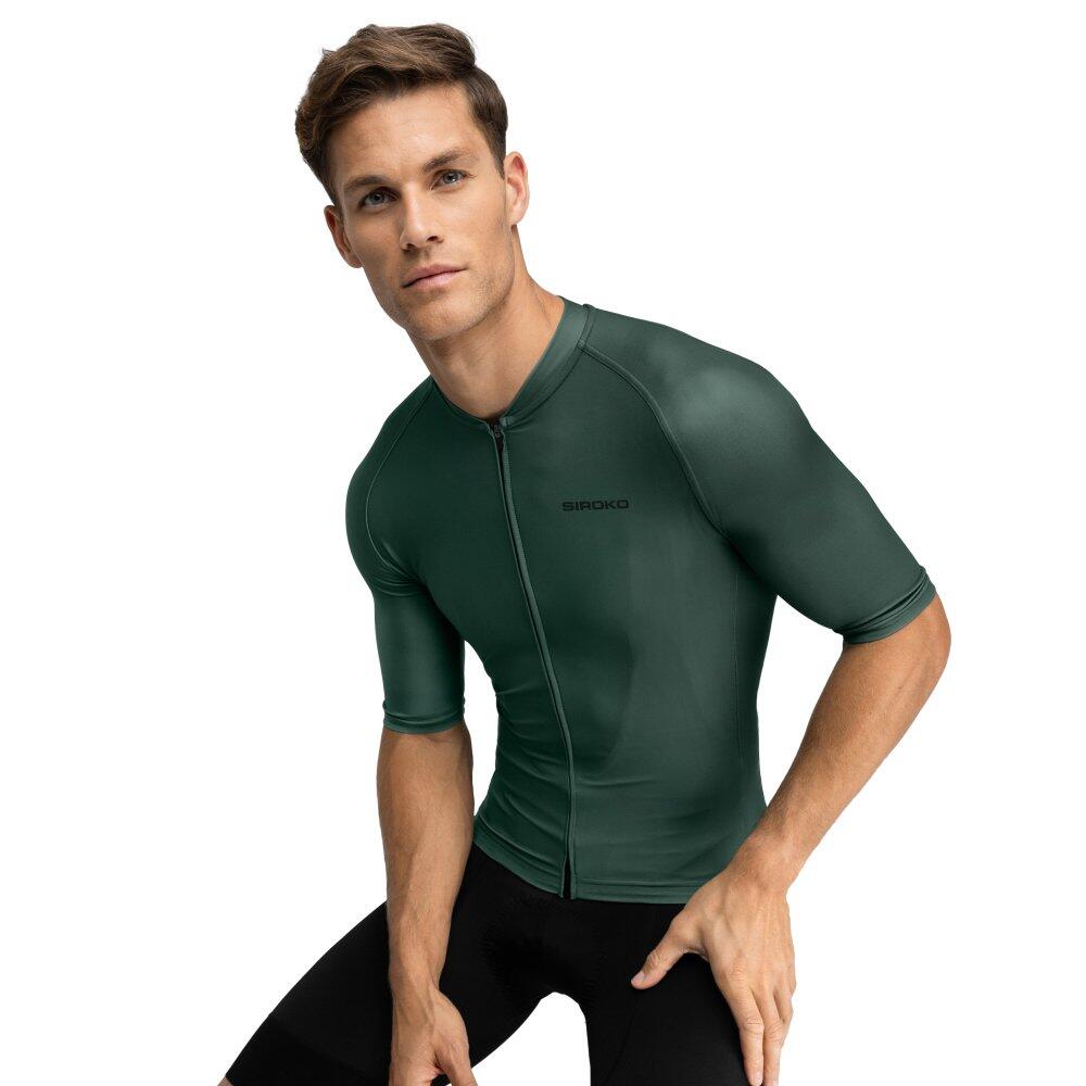 Heren Wielrennen wielershirt korte mouw M2 Dirty Road Legergroen 1/7