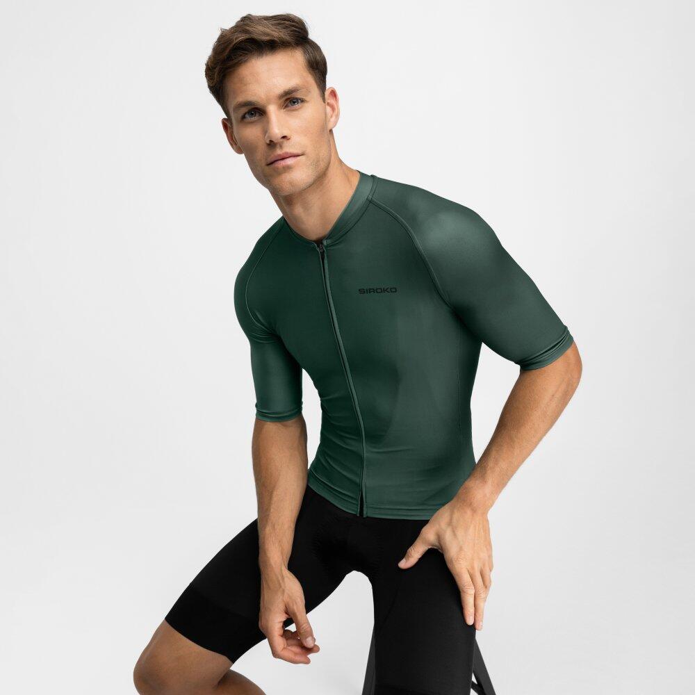 Heren Wielrennen wielershirt korte mouw M2 Dirty Road Legergroen 2/7