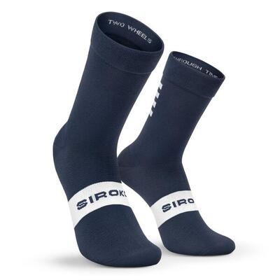 Heren en dames wielrennen fietssokken s1 blue ancares marineblauw