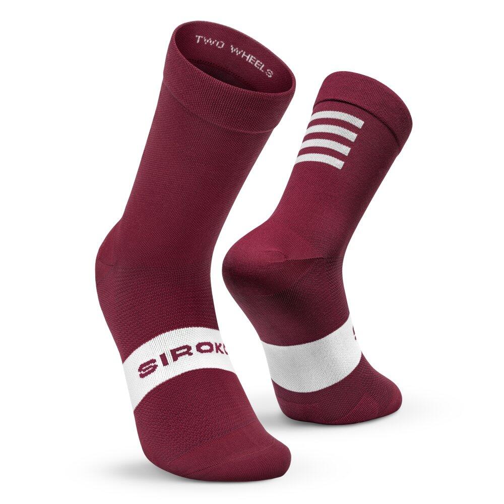 Herren und Damen Radsport Fahrradsocken S1 Maroon Volata Bordeauxrot 2/7