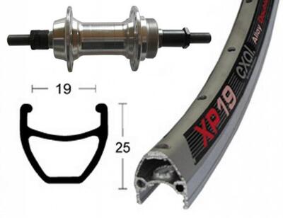 Bike-parts achterwiel 28x1.75 inch schroefkrans 6-7-voudig massieve as 36-...