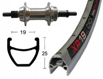 Bike-Parts achterwiel 28x1.75 inch schroefkrans 6-7-voudig massieve as 36-...