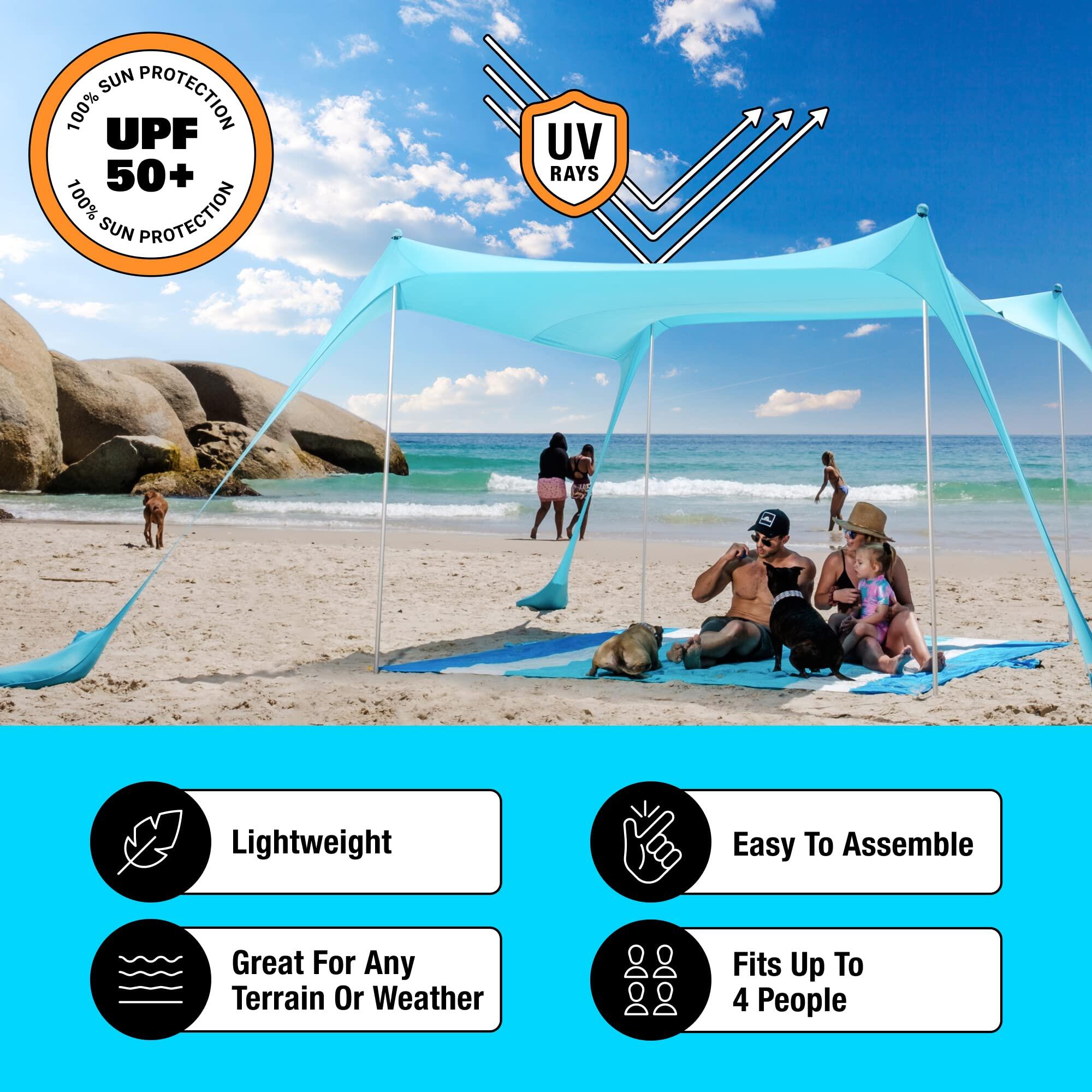 SUN NINJA Tente Pop Up de Plage - Tente de Plage Anti UV pour Bebe - Protection 2/5