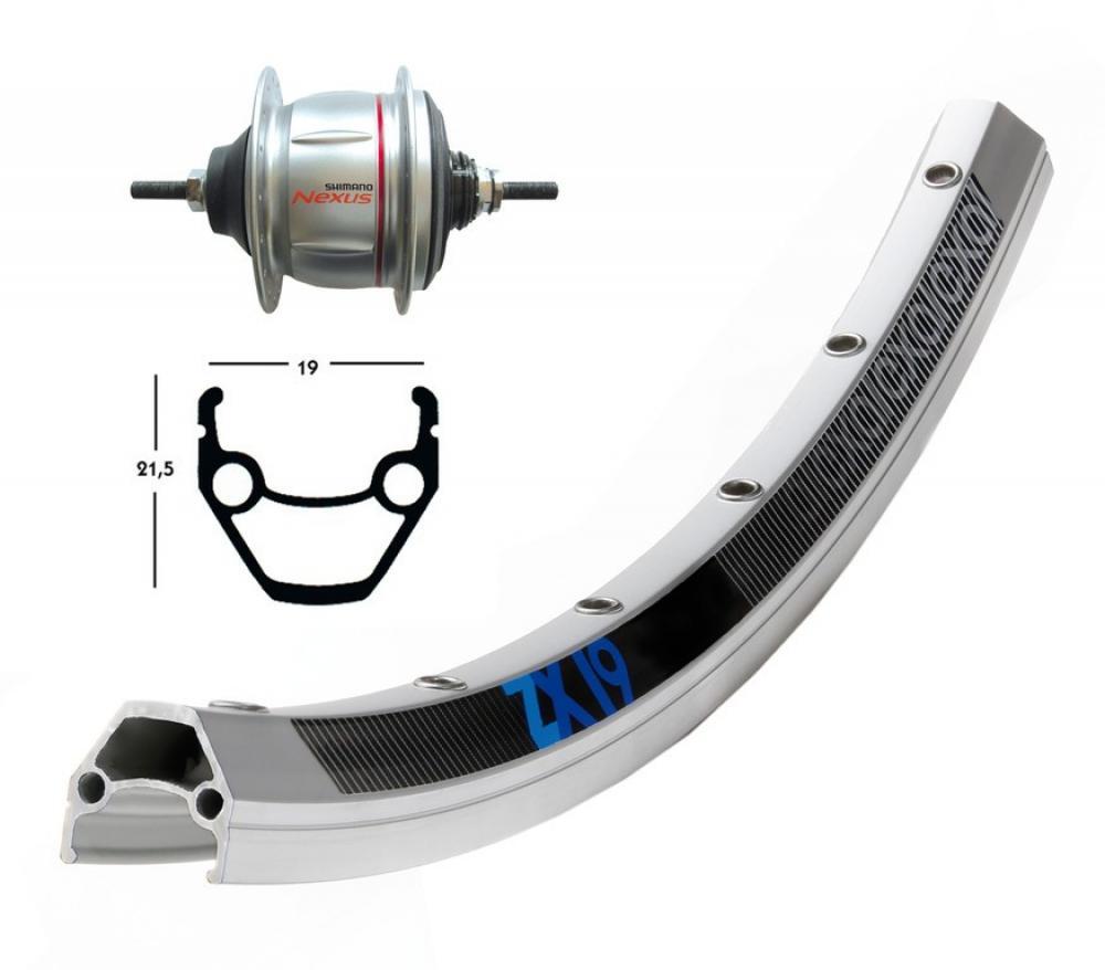 EXAL Ruota posteriore retropedalata Exal Winora Zx19 Sg-8R31 135 V-Brak.