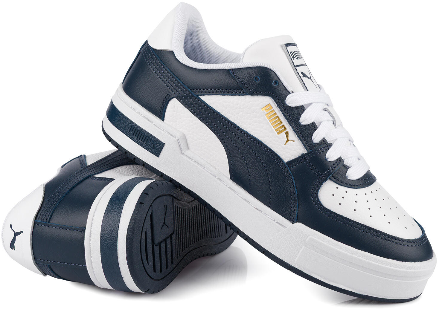 Męskie buty sportowe sneakersy skórzane biało granatowe CA PRO CLASSIC 4/7