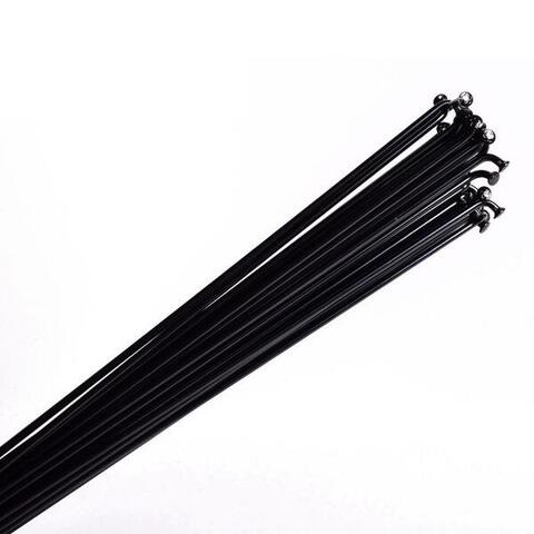 BIKECO Lot de 12 rayons de vélo 14 G/14 K noirs droits en acier